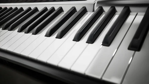 音乐键盘键 3D插图 — 图库照片