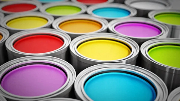 활기찬 색깔된 페인트 일러스트 — 스톡 사진