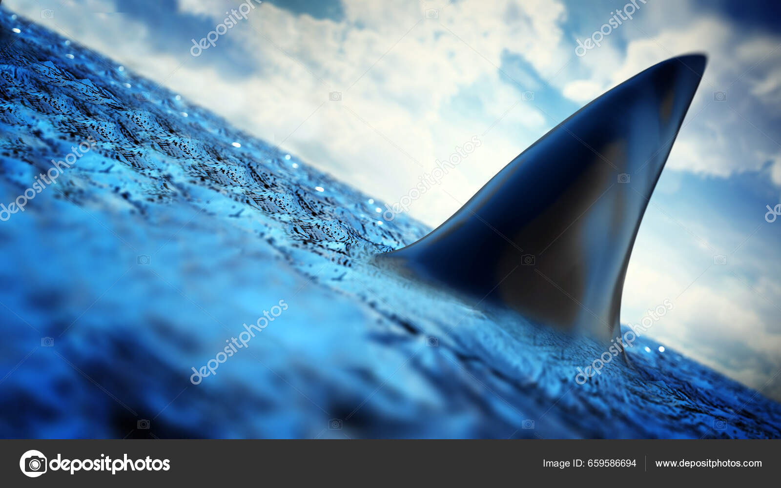 Haiflosse Auf Dem Wasser Illustration - Stockfotografie