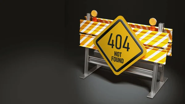 Roadblock 404 Found Signboard Illustration — Stock Photo, Image