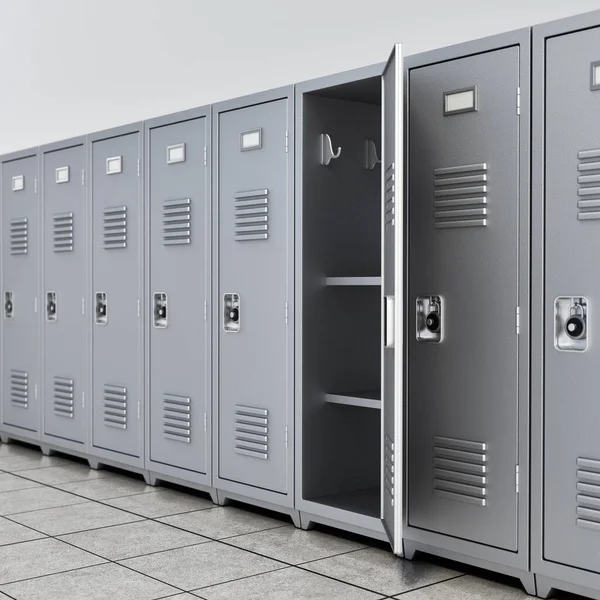 Metal Locker Storage Cabinets School Fitness Club Gym Row Illustration — Stock Photo, Image
