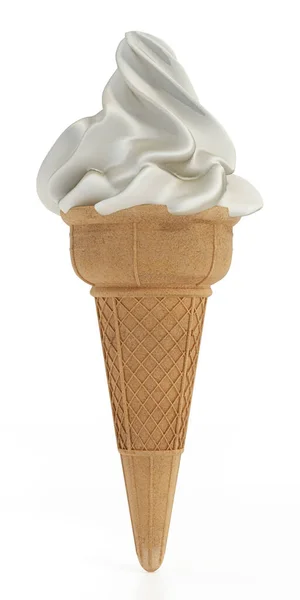 바닐라 아이스크림은 배경에 분리되어 — 스톡 사진