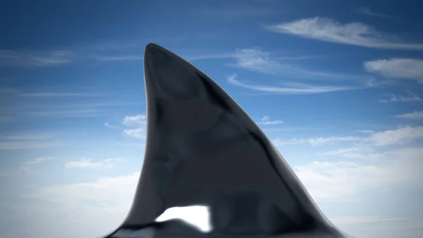 Köpekbalığı Yüzgeci Beyaz Arka Plan Üzerinde Izole Çizim — Stok fotoğraf
