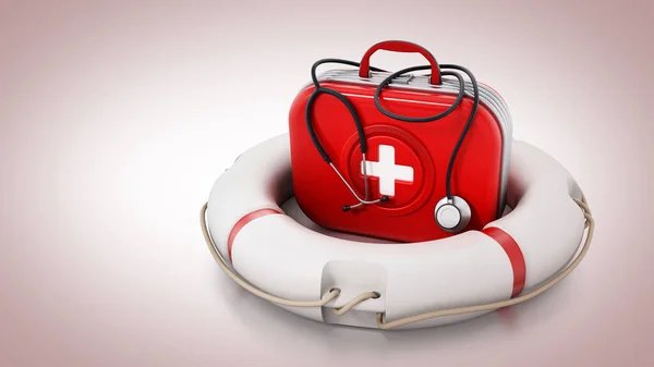 First Aid Kit Standing Life Saver Illustration — Stock Photo, Image