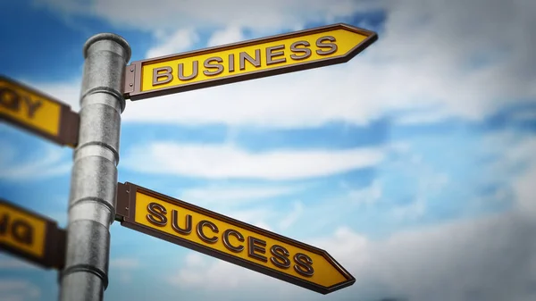 Business Strategy Success Signboard Blue Sky Illustration — Stock Photo, Image
