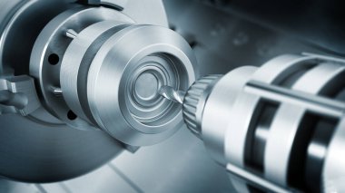 Closeup genel Cnc matkap teçhizat. 3D çizim.