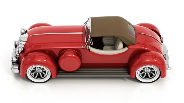 白を基調としたヴィンテージスポーツカー 3Dイラスト — ストック写真