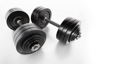 Dumbell isolated on white background. 3D illustration. clipart
