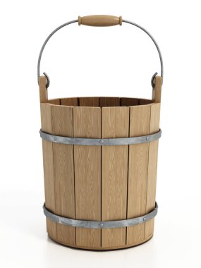 Milk bucket isolated on white background. 3D illustration.