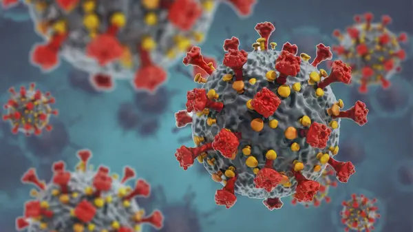 Generic virus isolated on white background. 3D illustration.