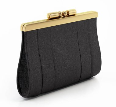 Beyaz arka planda izole edilmiş el çantası ya da kadın çantası. 3B illüstrasyon.