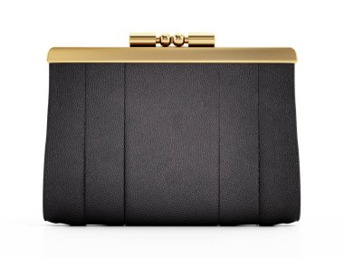 Beyaz arka planda izole edilmiş el çantası ya da kadın çantası. 3B illüstrasyon.