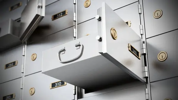 Bank Deposit Boxes Some Open Drawers Illustration Stock Picture