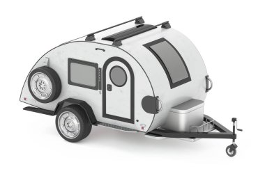 Gözyaşı karavanı beyaz arka planda izole edilmiş. 3B illüstrasyon.