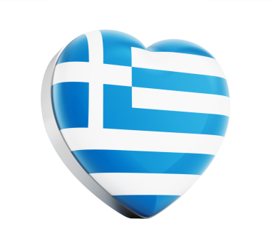 Yunanistan 'ı seviyorum. Şeffaf arkaplan.