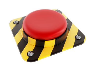 Şeffaf arkaplanda acil durum düğmesi