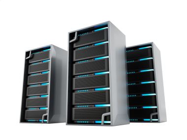 Ağ sunucuları üzerinde beyaz izole