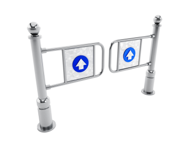 Beyaz arka planda izole metro kapısı.