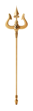 Altın mızrak beyaz arka planda izole edilmiş. 3B illüstrasyon.