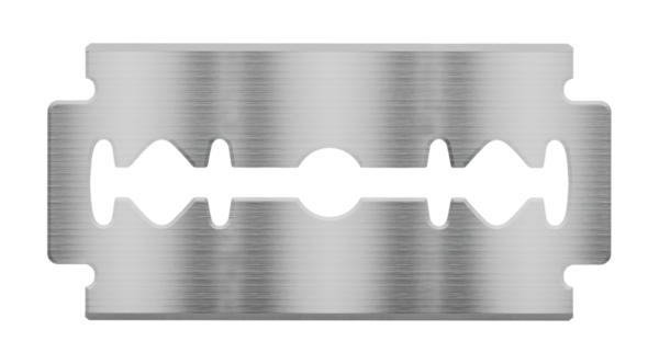 Jilet siyah arka planda izole edilmiş. 3B illüstrasyon.