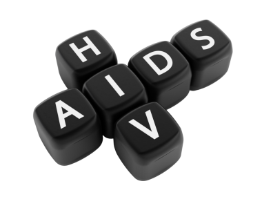 HIV ve AIDS üzerinde beyaz izole bulmaca.