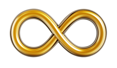 Beyaz arka plan üzerinde izole sonsuzluk simgesi.