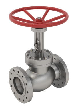 Paslanmaz çelik kapı valfi şeffaf arka planda izole edildi. 3B illüstrasyon