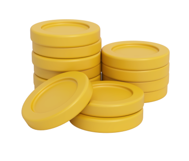 3 boyutlu bozuk para yığını