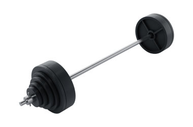 Barbell ile ağır ağırlık beyaz arka plan üzerinde izole