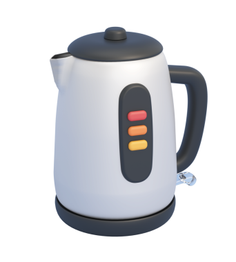 Siyah arka planda elektrikli su ısıtıcısı. vektör illüstrasyonu.