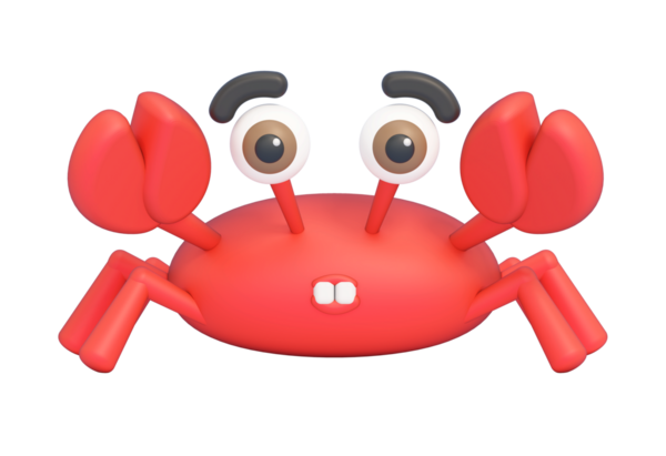 Komik kırmızı yengeç çizgi film çizimi