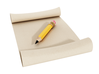 Beyaz arka plan üzerinde izole haddelenmiş kağıt üzerinde duran kalemleri çok renkli