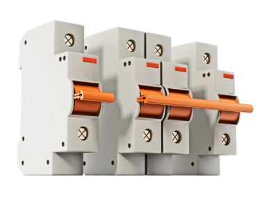 Beyaz arka plan üzerinde izole sigorta kutusu. 3D çizim.