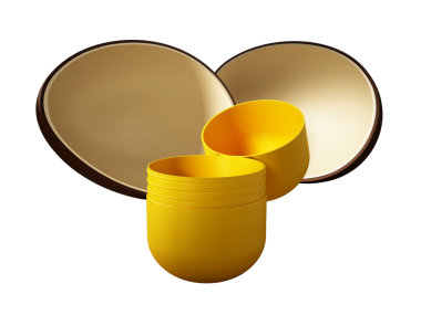 Yumurta sürpriz ile sarı kapsül açık. 3D çizim.