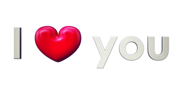 Metin mavi zemin üzerine kırmızı kalpli seni seviyorum. 3D çizim.