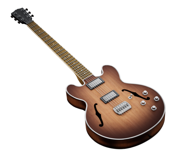 Beyaz arka plan üzerinde izole klasik elektro gitar. 3D çizim.