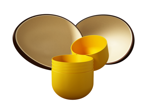 Yumurta sürpriz ile sarı kapsül açık. 3D çizim.