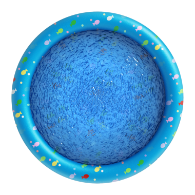 Lastik Çocuk Havuzu su dolu. 3D çizim.