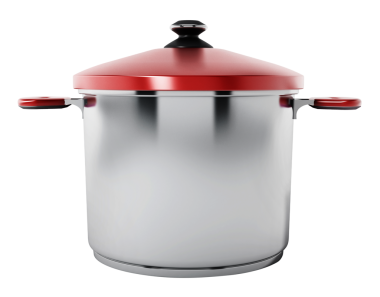 Beyaz arka plan üzerinde izole pot pişirme. 3D çizim.