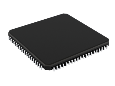 Beyaz arka plan üzerinde izole siyah bilgisayar mikroçip. 3D çizim.