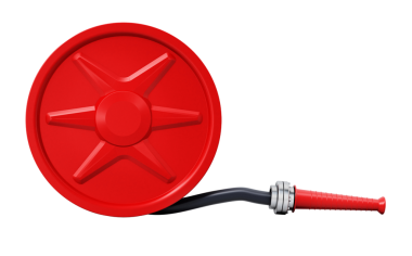 Yangın Evi ve beyaz arka plan üzerinde izole reel. 3D çizim.