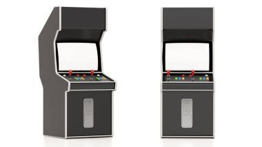 Arcade machine isolated on white background. 3D illustration.