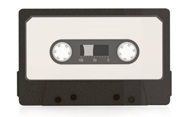 Audio cassette isolated on white background. 3D illustration.