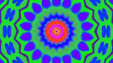 Mandala 3D Kaleydoskop Psikedelik Seyahat Geleneksel Bilinç Meditasyonu Tüneli Modeli Görüntü Rahatlatıcı Etnik Renkli Şablon