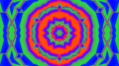 Mandala 3D Kaleydoskop Psikedelik Seyahat Geleneksel Bilinç Meditasyonu Tüneli Modeli Görüntü Rahatlatıcı Etnik Renkli Şablon