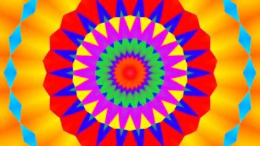 Mandala 3D Kaleydoskop Psikedelik Seyahat Geleneksel Bilinç Meditasyonu Tüneli Modeli Görüntü Rahatlatıcı Etnik Renkli Şablon