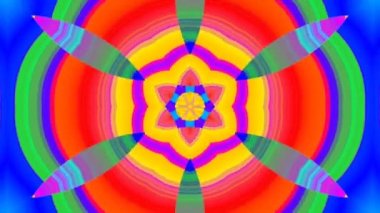 Mandala 3D Kaleydoskop Psikedelik Seyahat Geleneksel Bilinç Meditasyonu Tüneli Modeli Görüntü Rahatlatıcı Etnik Renkli Şablon