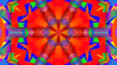 Mandala 3D Kaleydoskop Psikedelik Seyahat Geleneksel Bilinç Meditasyonu Tüneli Modeli Görüntü Rahatlatıcı Etnik Renkli Şablon