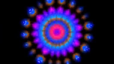 Mandala 3D Kaleydoskop Psikedelik Seyahat Geleneksel Bilinç Meditasyonu Tüneli Modeli Görüntü Rahatlatıcı Etnik Renkli Şablon