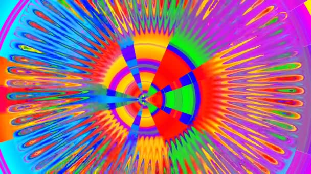 曼达拉3D万花筒无缝环路心理迷幻未来传统隧道模式意识冥想背景视频放松民族色彩模式 — 图库视频影像